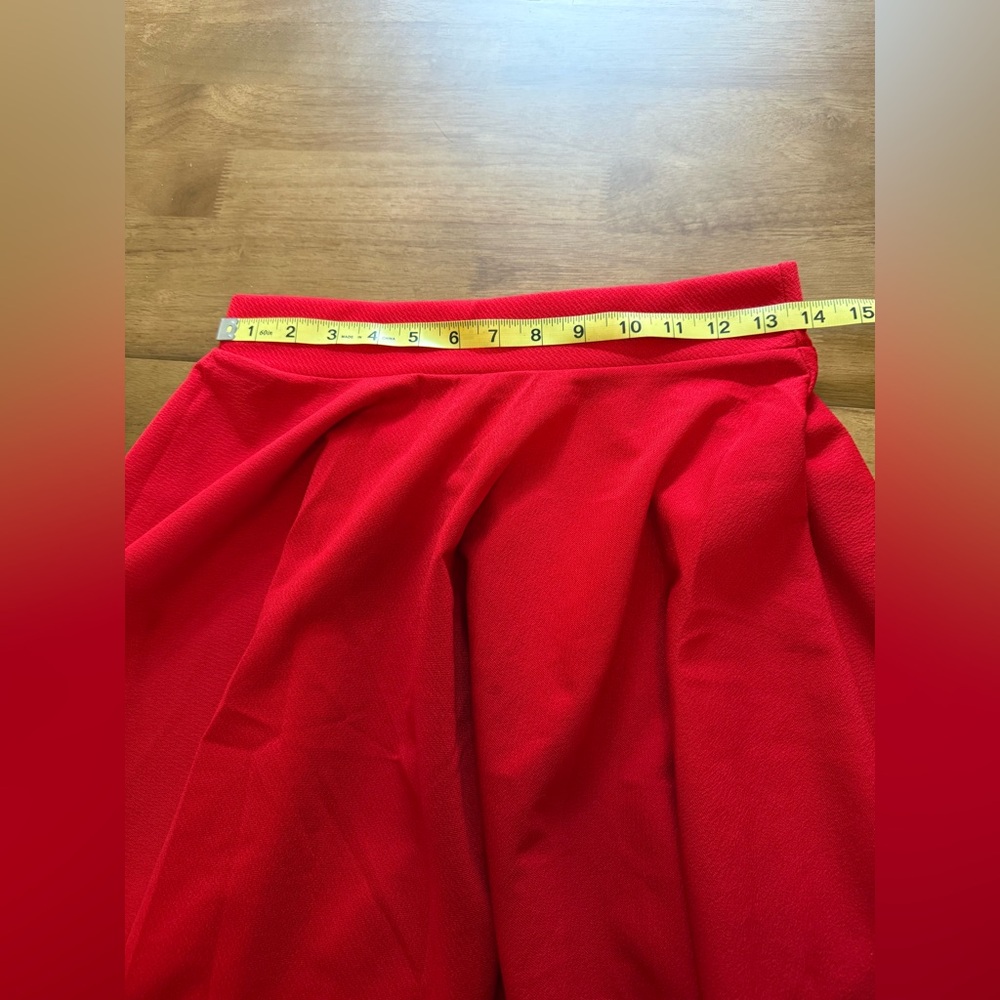 Urban CoCo Women's Red Midi Skirt Flared Casual High Waisted Skirt size medium - Picture 10 of 10